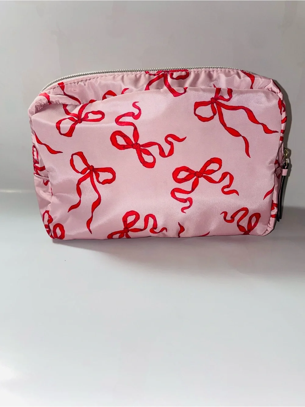 Victoria's Secret Pink Cosmetic Bag with Red Ribbon